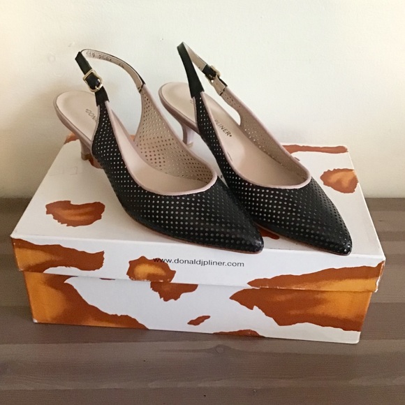 NIB Donald J. Pliner Pent Leather Kitten Heels - Picture 4 of 5